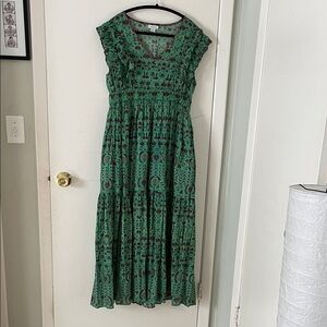Sundance Green and Red Floral Maxi Dress
